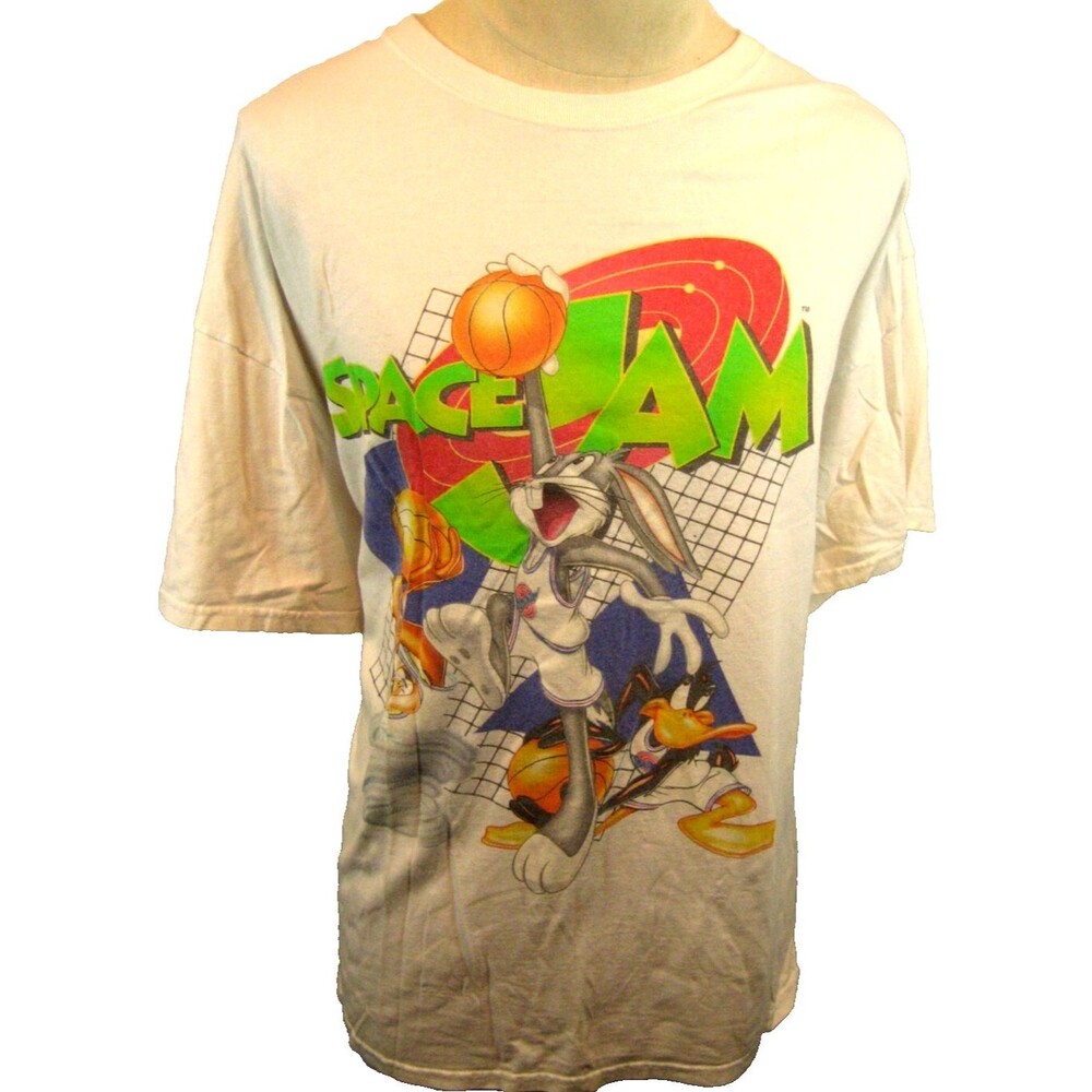 Mens White Cotton SS Crew Neck T-Shirt *SPACE JAM * sz 3XL